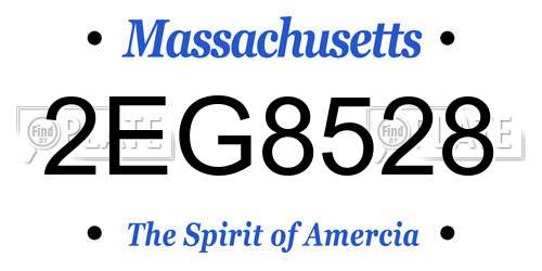 2EG8528 Massachusetts License Plate