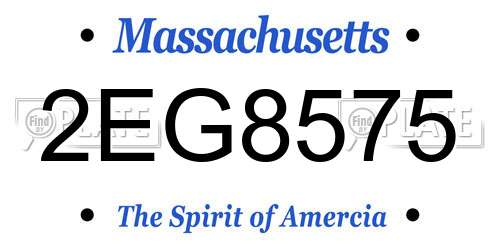 2EG8575 Massachusetts License Plate