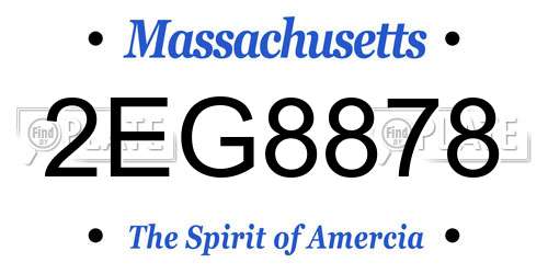 2EG8878 Massachusetts License Plate