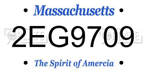 2EG9709 Massachusetts License Plate