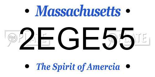 2EGE55 Massachusetts License Plate
