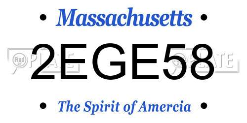 2EGE58 Massachusetts License Plate