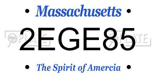 2EGE85 Massachusetts License Plate