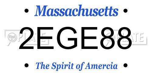 2EGE88 Massachusetts License Plate