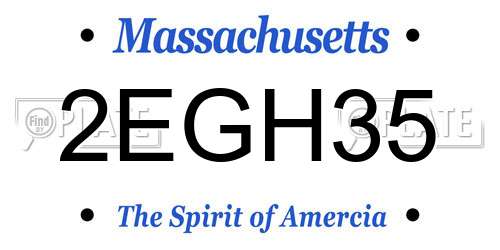 2EGH35 Massachusetts License Plate