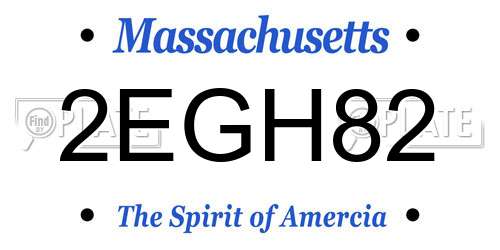 2EGH82 Massachusetts License Plate