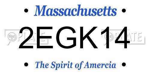 2EGK14 Massachusetts License Plate