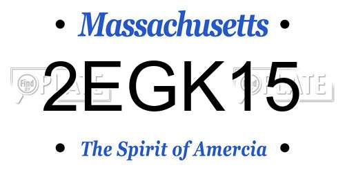 2EGK15 Massachusetts License Plate