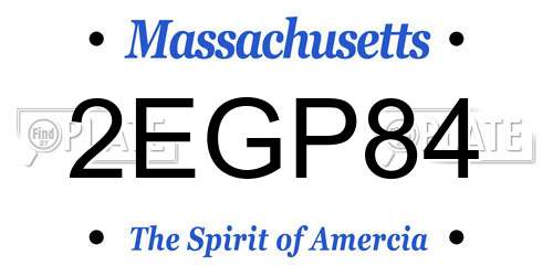 2EGP84 Massachusetts License Plate