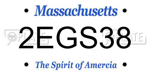 2EGS38 Massachusetts License Plate