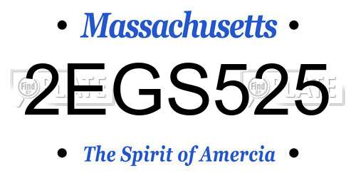 2EGS525 Massachusetts License Plate