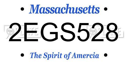 2EGS528 Massachusetts License Plate