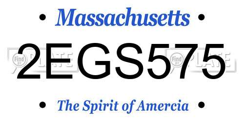 2EGS575 Massachusetts License Plate