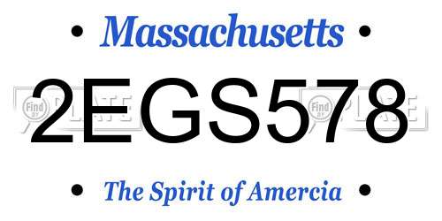 2EGS578 Massachusetts License Plate