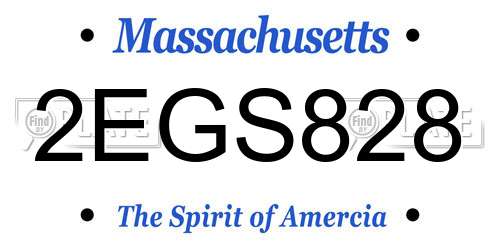 2EGS828 Massachusetts License Plate