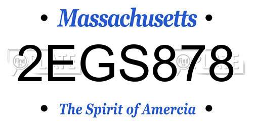 2EGS878 Massachusetts License Plate