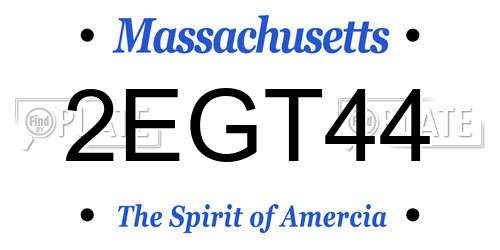 2EGT44 Massachusetts License Plate