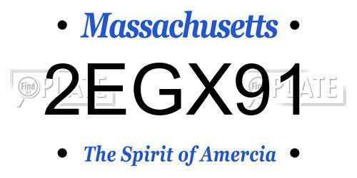 2EGX91 Massachusetts License Plate