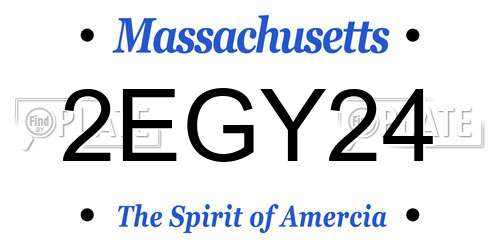2EGY24 Massachusetts License Plate