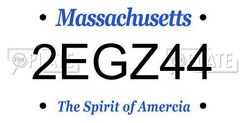 2EGZ44 Massachusetts License Plate