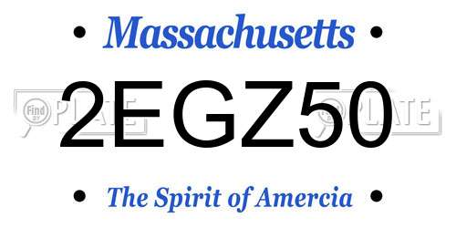 2EGZ50 Massachusetts License Plate