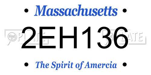 2EH136 Massachusetts License Plate