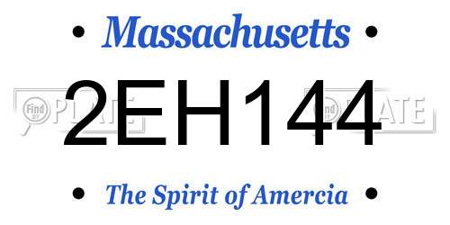 2EH144 Massachusetts License Plate
