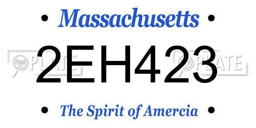 2EH423 Massachusetts License Plate