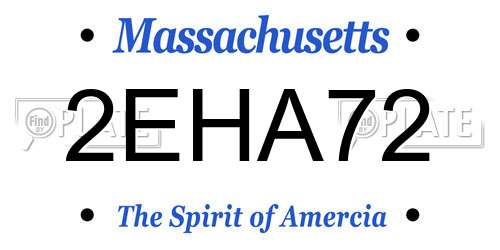 2EHA72 Massachusetts License Plate