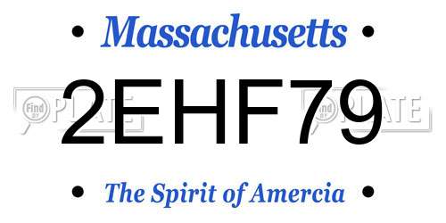 2EHF79 Massachusetts License Plate