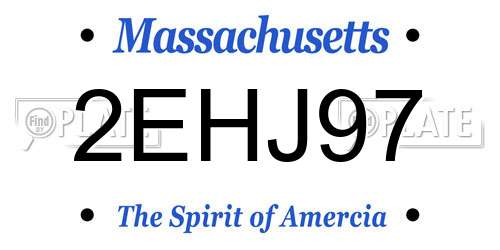 2EHJ97 Massachusetts License Plate