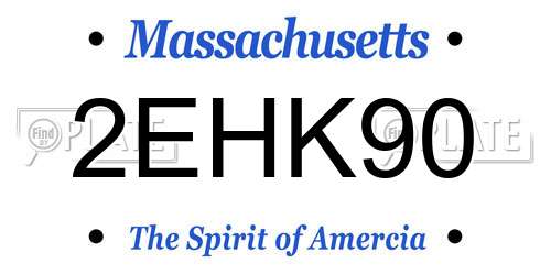 2EHK90 Massachusetts License Plate