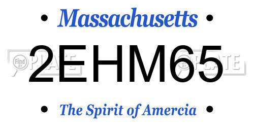 2EHM65 Massachusetts License Plate