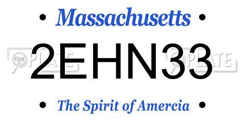 2EHN33 Massachusetts License Plate