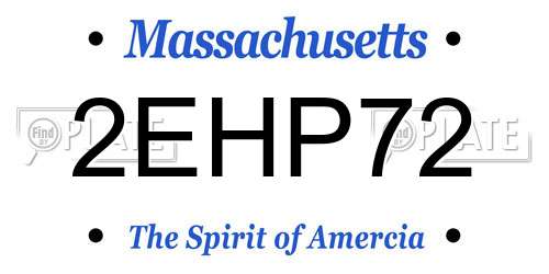 2EHP72 Massachusetts License Plate