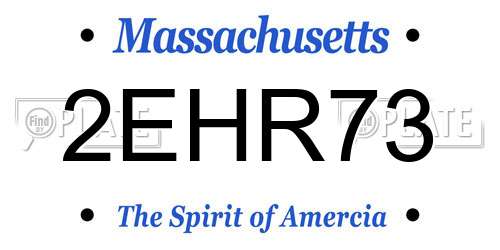 2EHR73 Massachusetts License Plate