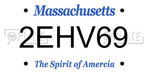 2EHV69 Massachusetts License Plate