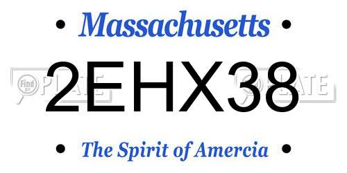 2EHX38 Massachusetts License Plate