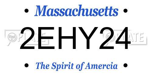 2EHY24 Massachusetts License Plate
