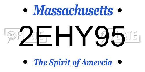 2EHY95 Massachusetts License Plate