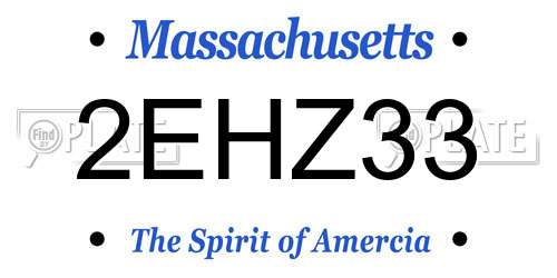 2EHZ33 Massachusetts License Plate