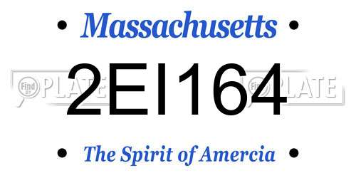 2EI164 Massachusetts License Plate