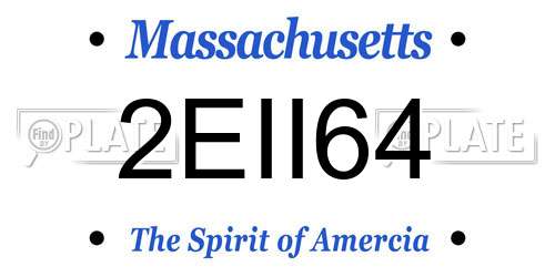 2EII64 Massachusetts License Plate