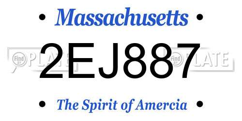 2EJ887 Massachusetts License Plate