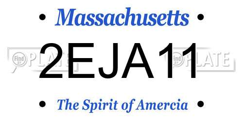 2EJA11 Massachusetts License Plate