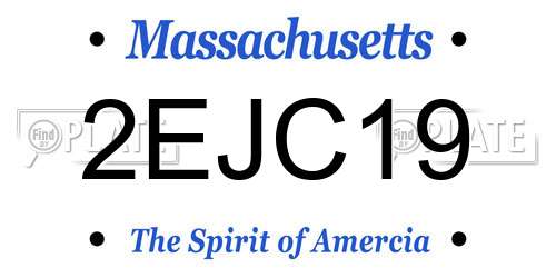 2EJC19 Massachusetts License Plate