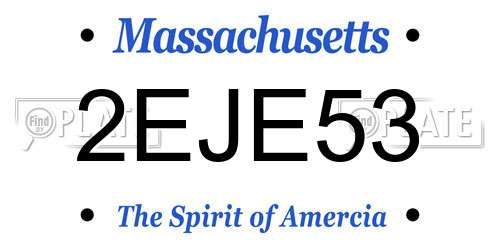 2EJE53 Massachusetts License Plate