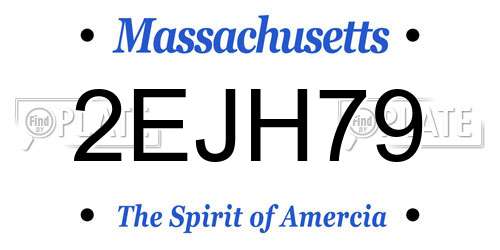 2EJH79 Massachusetts License Plate