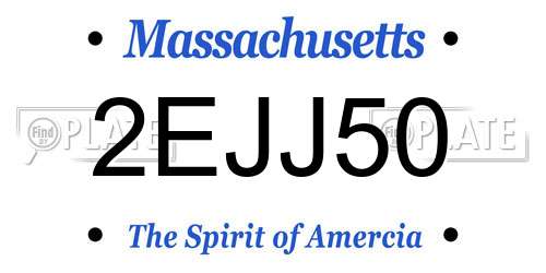 2EJJ50 Massachusetts License Plate