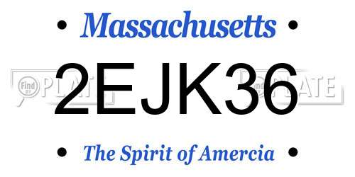 2EJK36 Massachusetts License Plate